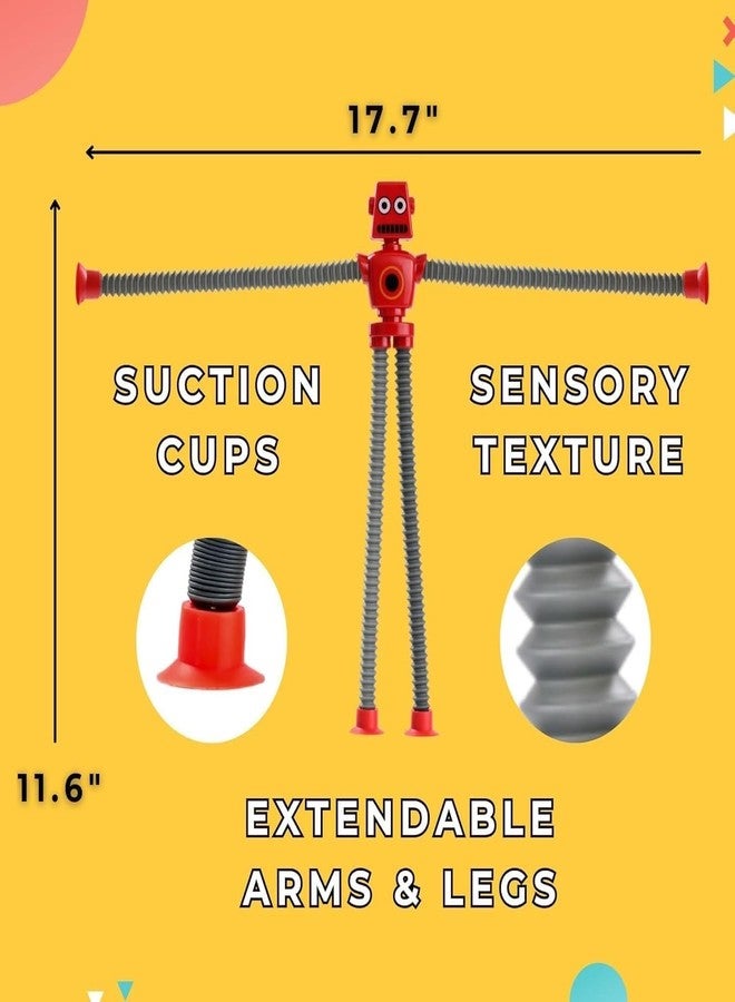 SANTALON Bendable Robot Figures, Flexible Robot, Telescopic Suction Cup Robot Toy, Pop Tubes, Fidget Tubes Sensory Toys for Girls Boys (Multicolor) (4 Pieces) - Image 5